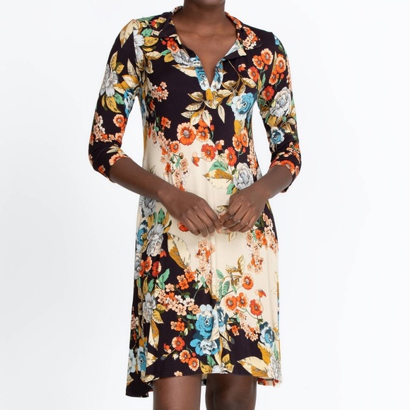 NWT Johnny Was Emma Rose Delicate Floral Motif Polo Tunic Dress Size Small - Picture 9 of 15